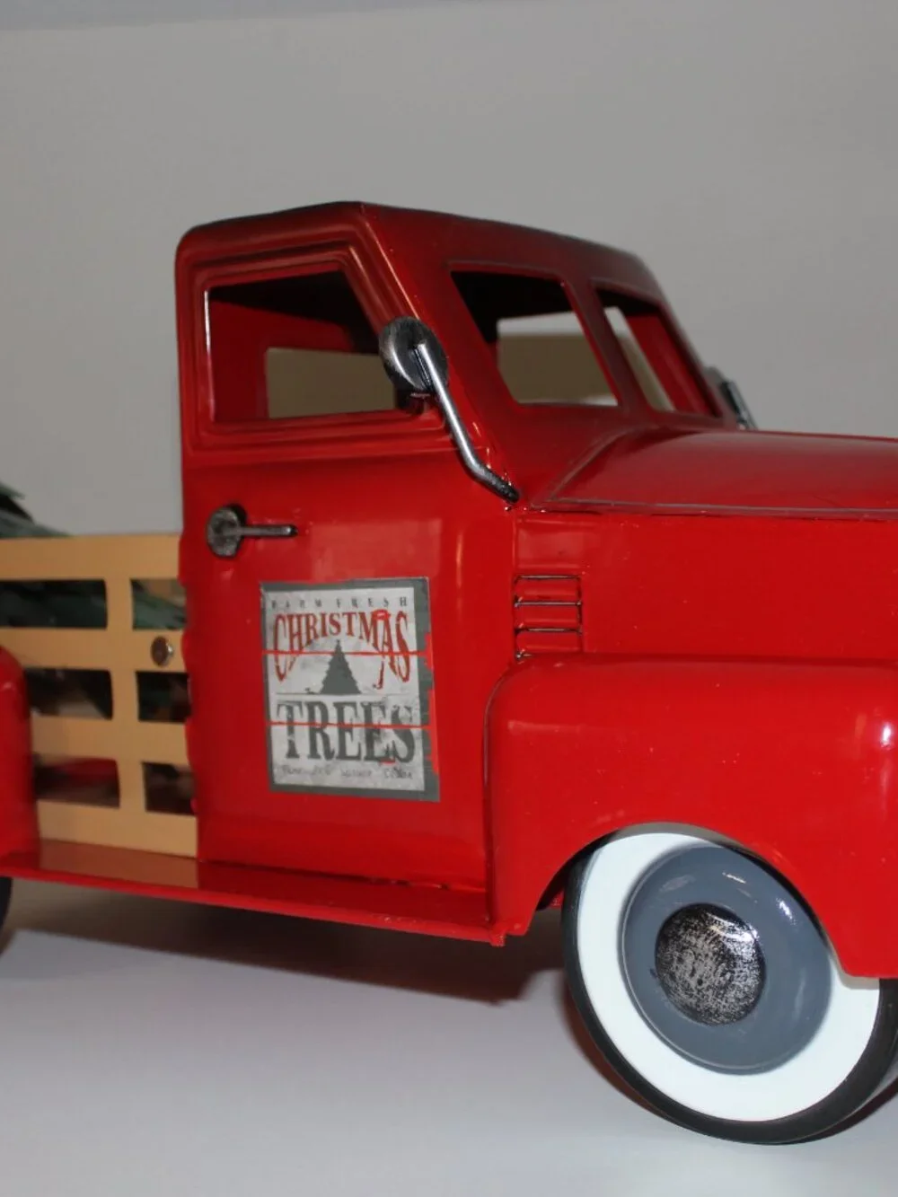 Farm Fresh Christmas Tree Red Metal Steel Pick Truck Large 18